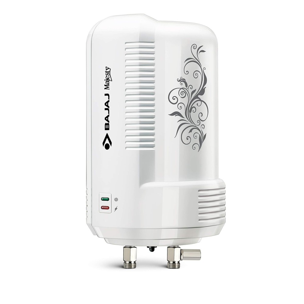 Bajaj New Majesty Instant 3 Litre, 3 KW Verical Water Heater (White) Wall mounting