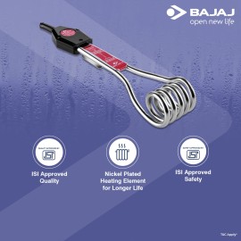 Bajaj Copper Immersion Rod Water Heater 1500 Watts, Silver