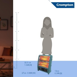 Crompton Insta Comfy 800 Watt Room Heater with 2 Heat Settings(Grey Blue)