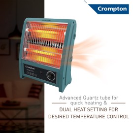 Crompton Insta Comfy 800 Watt Room Heater with 2 Heat Settings(Grey Blue)