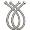 Bajaj Grade Braided Stainless Steel Connection Pipe Hose Pipe for Wash Basin, kitchen Sink, Geyser18 Inch (2 Pieces Set, Pack of 1 Pair)
