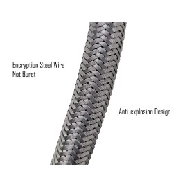 Bajaj Grade Braided Stainless Steel Connection Pipe Hose Pipe for Wash Basin, kitchen Sink, Geyser18 Inch (2 Pieces Set, Pack of 1 Pair)