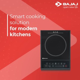 Bajaj Majesty ICX Neo 1600W Induction Glass Ceramic Cooktop With Pan Sensor And Voltage Pro Technology, Black