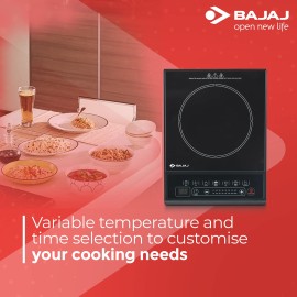 Bajaj Majesty ICX Neo 1600W Induction Glass Ceramic Cooktop With Pan Sensor And Voltage Pro Technology, Black