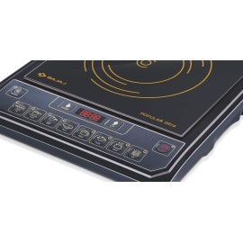 Bajaj Popular Ultra 1400W Induction Cooktop with Pan Sensor and Voltage Pro Technology, Black, Radiant