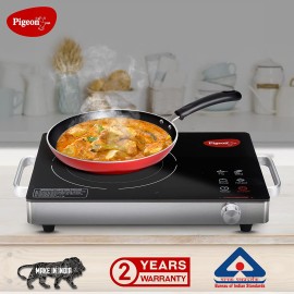 Pigeon Radiant Infrared Cooktop 2000 Watt, Compatible for all cooking utensils, Black, Medium