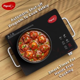 Pigeon Radiant Infrared Cooktop 2000 Watt, Compatible for all cooking utensils, Black, Medium