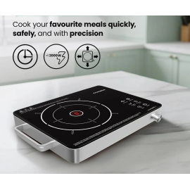 Crompton 2200 W Infrared Cooktop Touch Panel Silver, ACGIC-INFRSERV2200