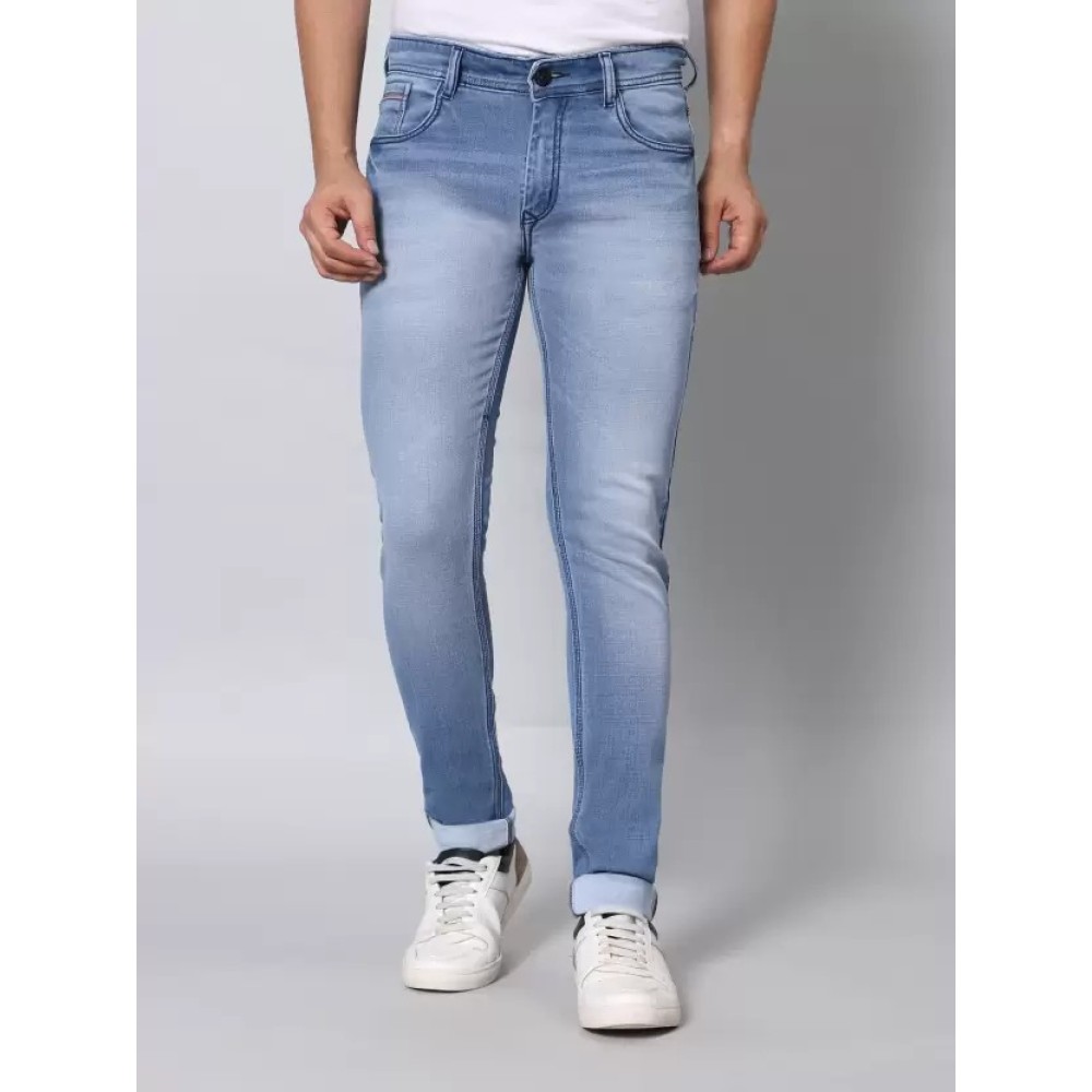 RJ Denim Men Regular Mid Rise Light Blue Jeans (RJD198_36)