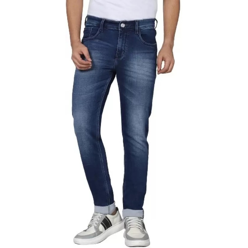 Men Regular Mid Rise Dark Blue Jeans (RJD225)