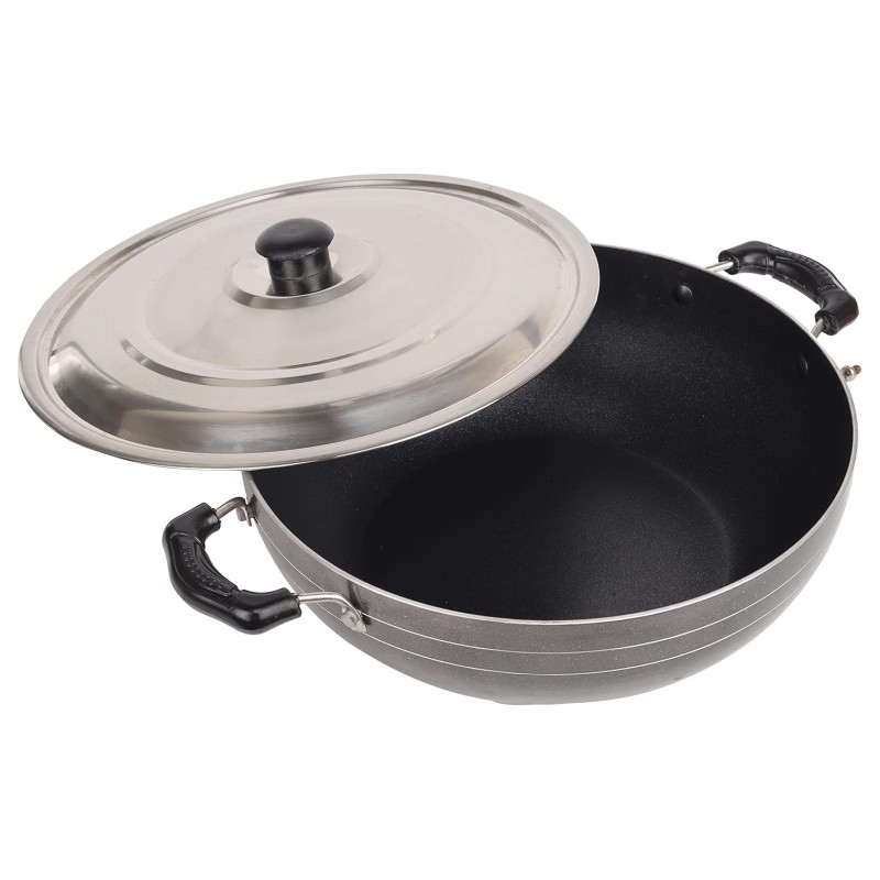 Nelkon Nonstick Deep Kadhai Stainless Steel Heathy Cooking  (Medium 215 mm) Nelkon Nonstick Deep Kadhai Stainless Steel Heathy Cooking  (Medium 215 mm)