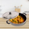 Nelkon Nonstick Deep Kadhai Stainless Steel Heathy Cooking (Large 235 mm)