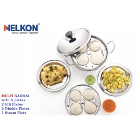 Nelkon Induction Base Small Multi Kadhai 5pcs Plates