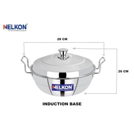 Nelkon Induction Base Small Multi Kadhai 5pcs Plates