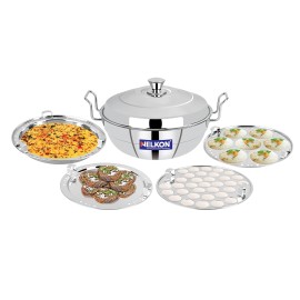 Nelkon Induction Base Small Multi Kadhai 5pcs Plates