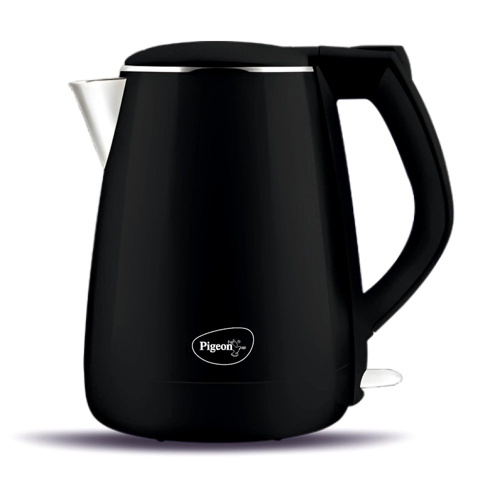 Pigeon Spark 1.2 ltr double walled kettle,Stainless Steel interior-Cool touch outer body with keep warm feature(black, 1500 watts)