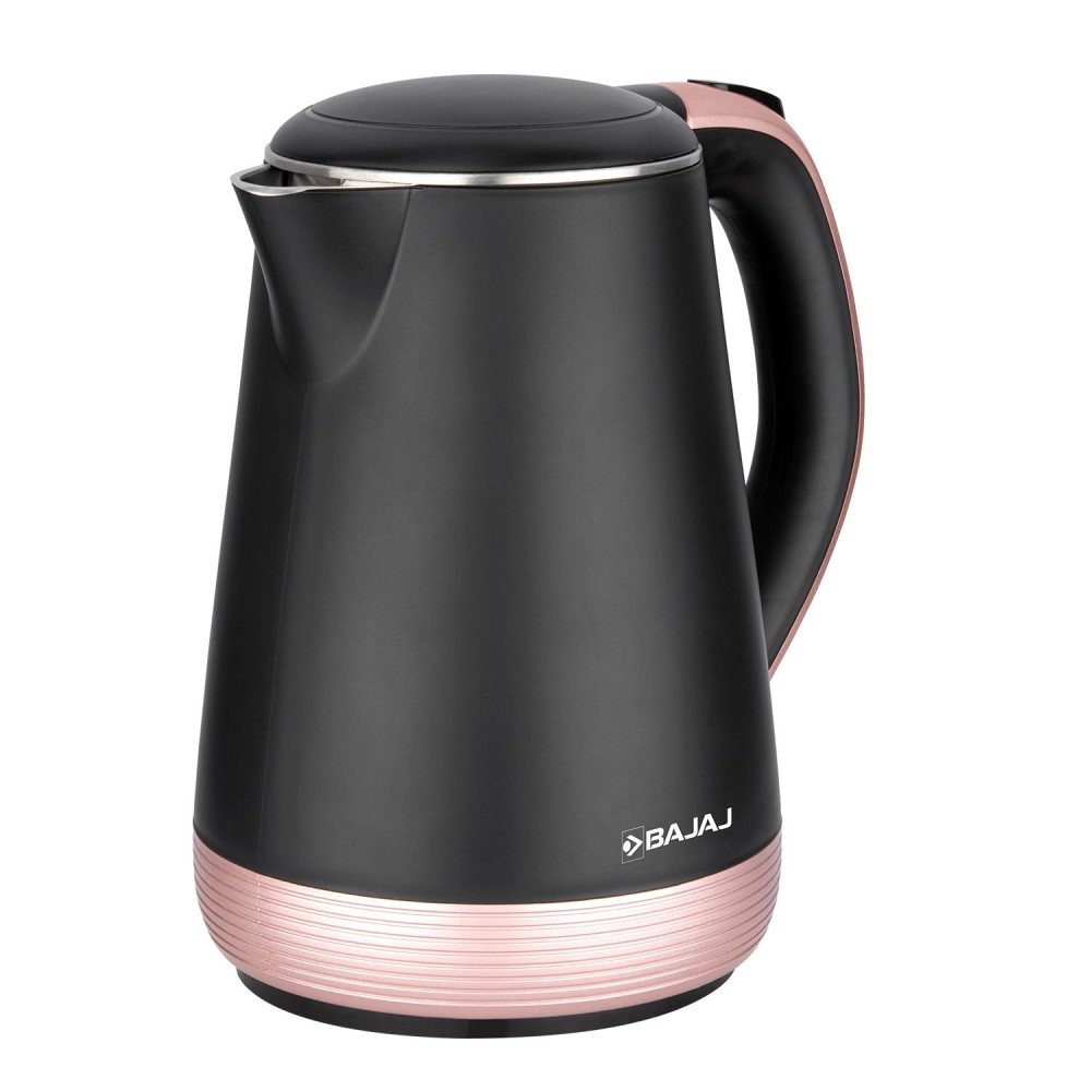 Bajaj KTP 1.7 Litre Electric Kettle Concealed Element Stainless Steel 304 Food Grade Inner Body  Auto Shut-Off Dry Boil Mechanism 2 Years Warranty Double Wall/Gold