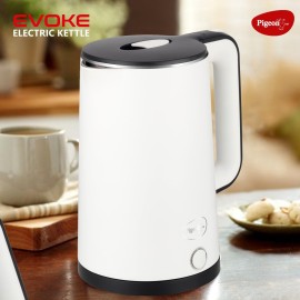 Pigeon Evoke Electric Kettle with Stainless Steel Body, 1.8 litre, used for boiling Water, making tea and coffee, instant noodles, soup etc. (White)