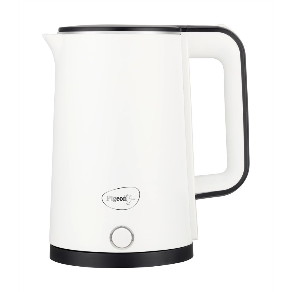 Pigeon Evoke Electric Kettle with Stainless Steel Body, 1.8 litre, used for boiling Water, making tea and coffee, instant noodles, soup etc. (White)