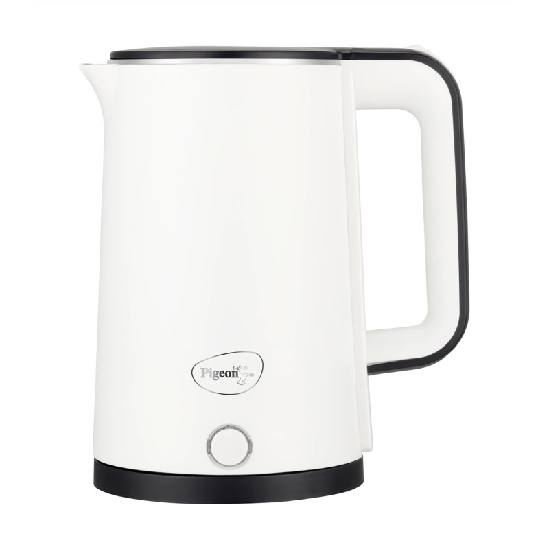Pigeon Evoke Electric Kettle with Stainless Steel Body, 1.8 litre, used for boiling Water, making tea and coffee, instant noodles, soup etc. (White)