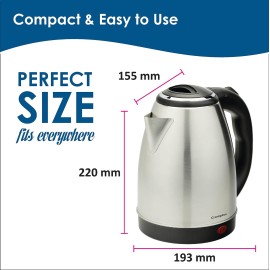 Crompton Insta Delight 1.8L SS Electric Kettle with Auto shut-off,1500 W (Silvery Grey)