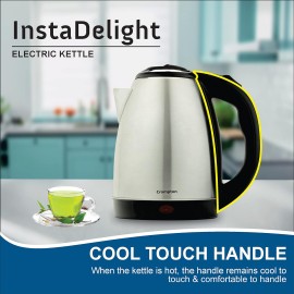 Crompton Insta Delight 1.8L SS Electric Kettle with Auto shut-off,1500 W (Silvery Grey)