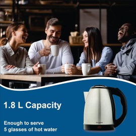 Crompton Insta Delight 1.8L SS Electric Kettle with Auto shut-off,1500 W (Silvery Grey)