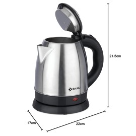 Bajaj Kettle 1.2L SS Electric Kettle (Black and Silver)