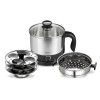 Pigeon 1.5 Liters Multipurpose Kessel 3 in 1 Value Pack, Multi Cooker, Idli Stand with 3 Plates, Steamer With Stainless Steel Stand (Black & silver)