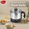 Pigeon 1.5 Liters Multipurpose Kessel 3 in 1 Value Pack, Multi Cooker, Idli Stand with 3 Plates, Steamer With Stainless Steel Stand (Black & silver)