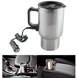 12V Car Charging Electric Kettle Mug (Silver)