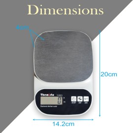 Themisto TH-WS15 Electronic digital Kitchen Weighing Scale 10 Kg Back Light LCD Made In India with 1 Year Warranty