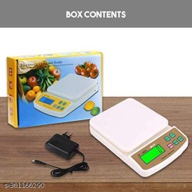 10Kg Weight Machine with Fast Response Sensor for Home, Kitchen Weighing Scale (White)