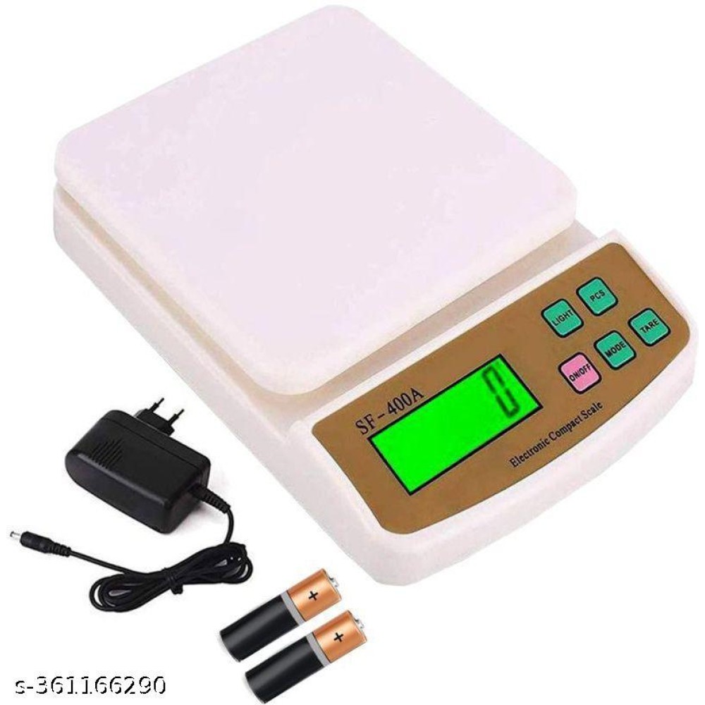 10Kg Weight Machine with Fast Response Sensor for Home, Kitchen Weighing Scale (White)