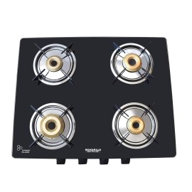 Maharaja Whiteline Belenus 4 Burner GS-111 Gas Cooktop + Maharaja Mixtron DLX Mixer Grinder with 3 jars 750W + Maharaja Whiteline 25 Ltr White and Blue Storage Water Geyser Cuatro + Nelkon Nonstick Deep Kadhai (Large 235 mm)