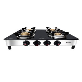 Maharaja Whiteline Belenus 4 Burner GS-111 Gas Cooktop + Maharaja Mixtron DLX Mixer Grinder with 3 jars 750W + Maharaja Whiteline 25 Ltr White and Blue Storage Water Geyser Cuatro + Nelkon Nonstick Deep Kadhai (Large 235 mm)