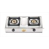 Bajaj Popular Eco, 2-Burner Open Stainless Steel, ISI Certified, Gas Stove (Silver, Black)