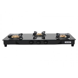 Maharaja Whiteline Solana 3 Burner Gas Cooktop, Black