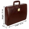 Hyatt Leather Accessories Natural Leather Briefcase for Men 24 liters Capacity (Italian Brown)