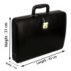 Hyatt Leather Accessories Natural Leather Briefcase for Men 24 liters Capacity (Black)