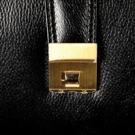 Hyatt Leather Accessories Natural Leather Briefcase for Men 24 liters Capacity (Black)