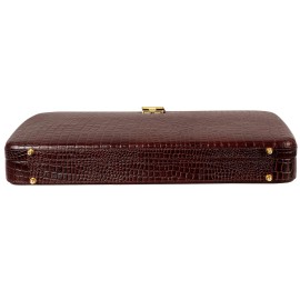 Hyatt Leather Accessories Natural Leather Briefcase for Men 24 liters Capacity (Choco Brown)