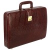 Hyatt Leather Accessories Natural Leather Briefcase for Men 24 liters Capacity (Choco Brown)