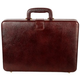 Hyatt Leather Accessories Natural Leather Briefcase for Men 24 liters Capacity (Brown)