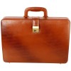 Hyatt Leather Accessories Natural Leather Briefcase for Men 24 liters Capacity (Tan)