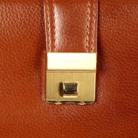 Hyatt Leather Accessories Natural Leather Briefcase for Men 24 liters Capacity (Tan)