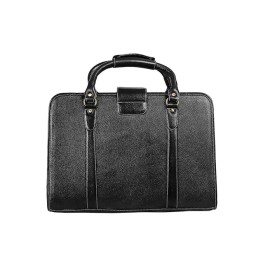 Hyatt Leather Accessories 24 Litres Leather Laptop Briefcase Bag for Men Office (Black)