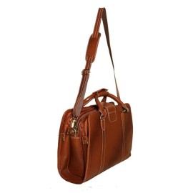 Hyatt Leather Accessories 24 Litres Leather Laptop Briefcase Bag for Men Office (Tan)