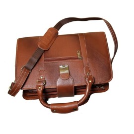 Hyatt Leather Accessories 24 Litres Leather Laptop Briefcase Bag for Men Office (Tan)