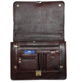 Hyatt Leather Accessories 16 Inch Leather Briefcases Laptop Office Bags for men (Brown)